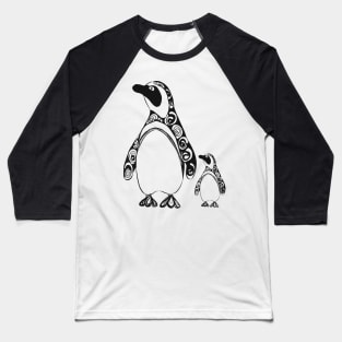 Mama/Papa and Baby Penguin Baseball T-Shirt